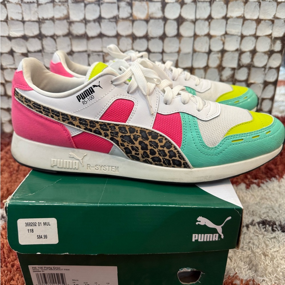 Puma Mens 13 Party Croc White/green/Knockout Pink